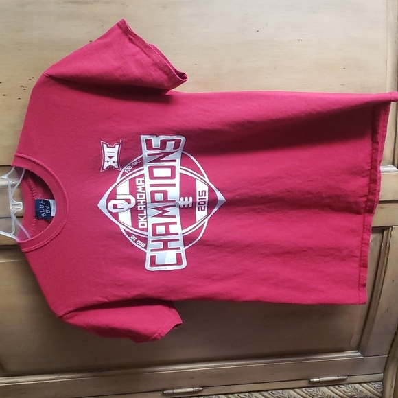 Blue 84 Oklahoma Football Champions 2015 T-Shirt Crew Neck Red Size Medium - Picture 3 of 8